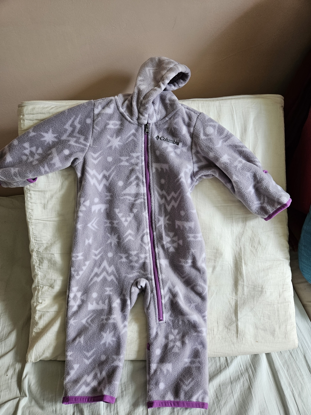 Columbia Lavender Fleece Kids One-Piece Bunting